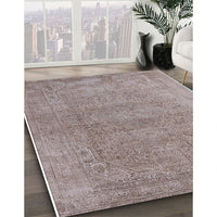 Mid-Century Modern Silver Pink Oriental Rug, urb1723