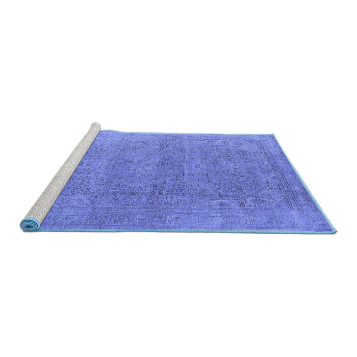 Sideview of Machine Washable Oriental Blue Industrial Rug, wshurb1723blu