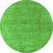 Round Oriental Green Industrial Rug, urb1723grn