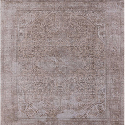 Square Machine Washable Industrial Modern Silver Pink Rug, wshurb1723