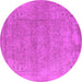 Round Oriental Pink Industrial Rug, urb1723pnk