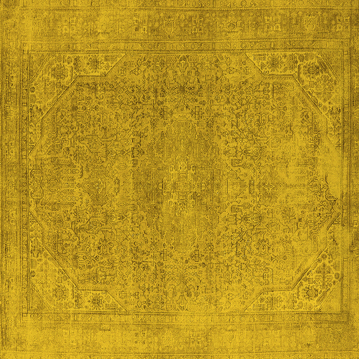 Square Oriental Yellow Industrial Rug, urb1723yw