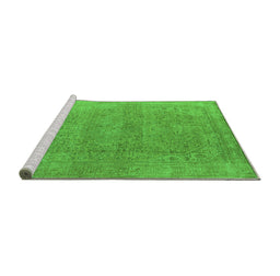 Sideview of Machine Washable Oriental Green Industrial Area Rugs, wshurb1723grn