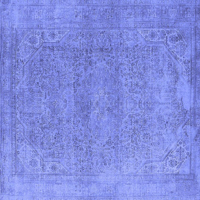 Square Machine Washable Oriental Blue Industrial Rug, wshurb1723blu