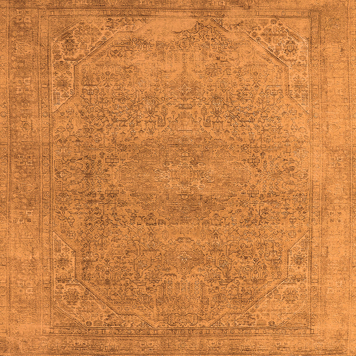 Square Machine Washable Oriental Orange Industrial Area Rugs, wshurb1723org
