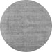 Round Machine Washable Oriental Gray Industrial Rug, wshurb1724gry