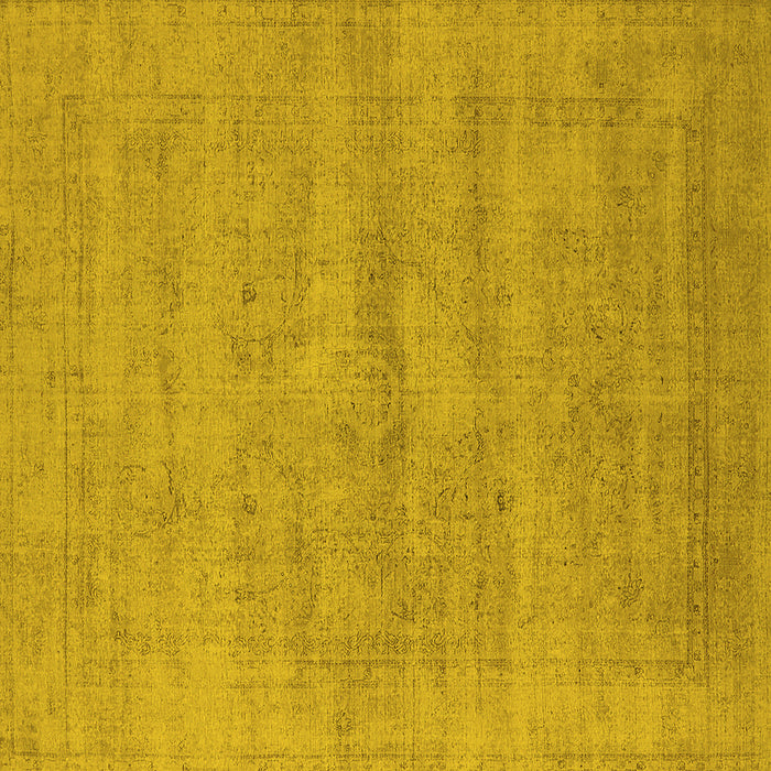 Square Machine Washable Oriental Yellow Industrial Rug, wshurb1724yw