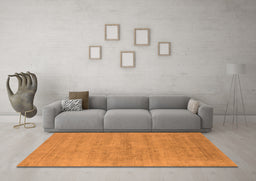 Machine Washable Oriental Orange Industrial Area Rugs in a Living Room, wshurb1724org