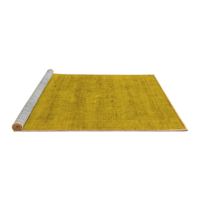 Sideview of Machine Washable Oriental Yellow Industrial Rug, wshurb1724yw