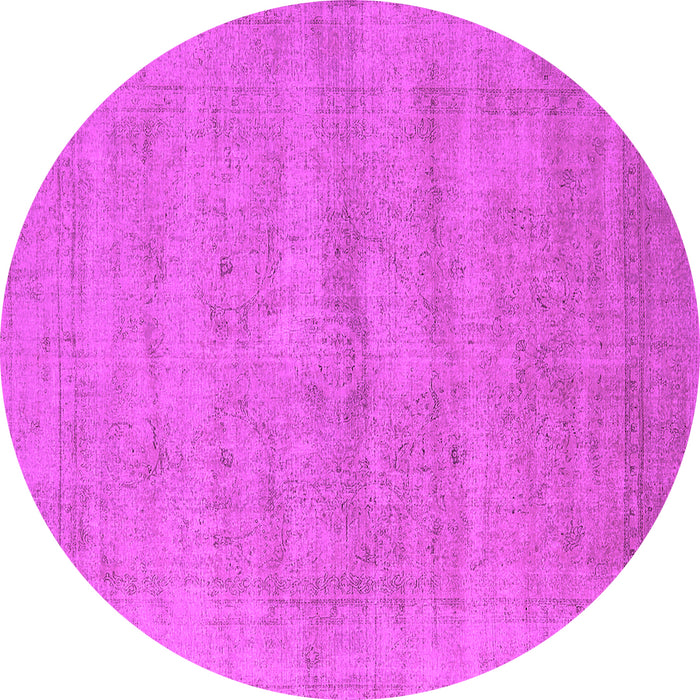 Round Oriental Pink Industrial Rug, urb1724pnk