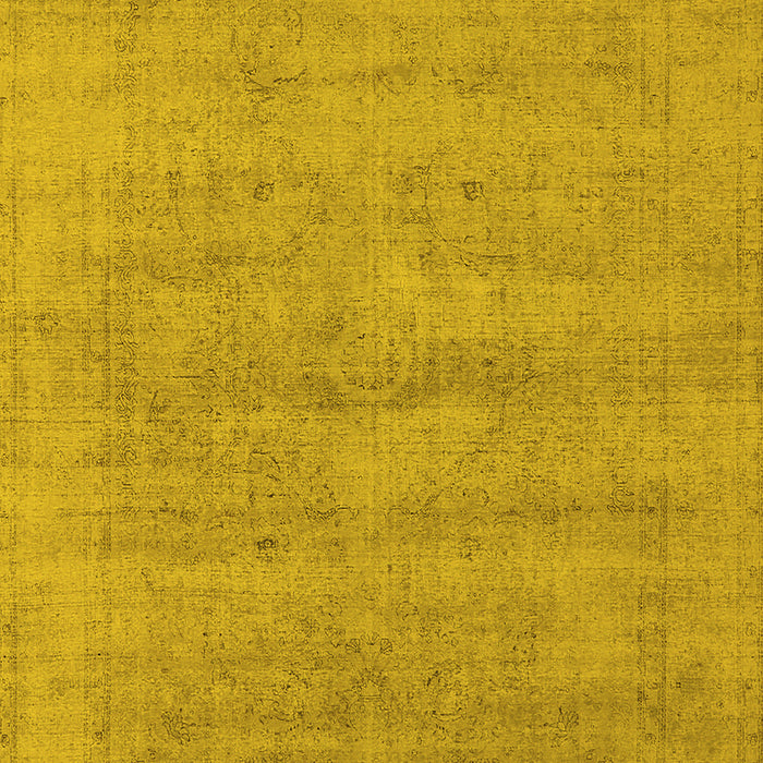 Machine Washable Oriental Yellow Industrial Rug, wshurb1724yw