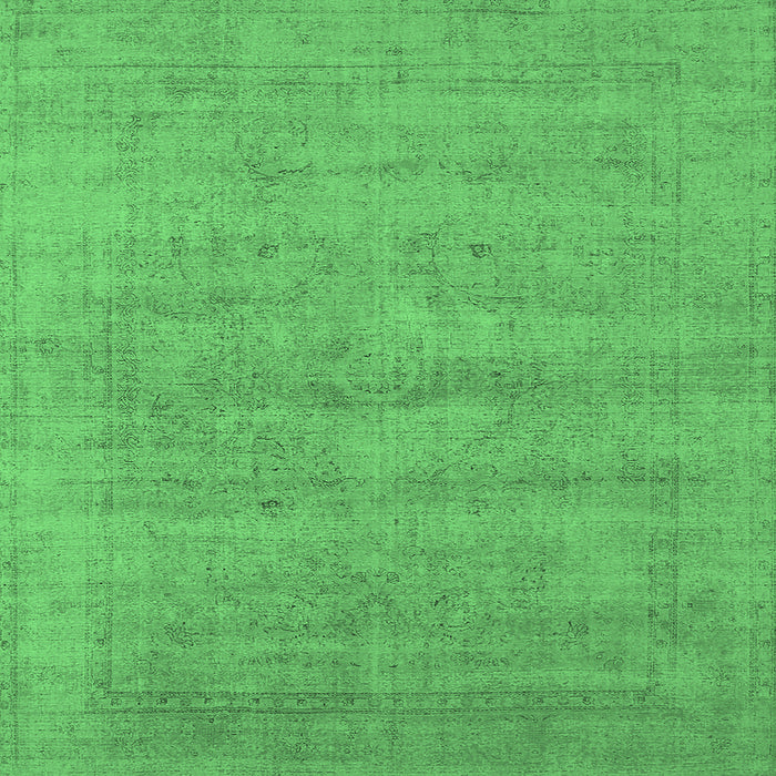 Square Oriental Emerald Green Industrial Rug, urb1724emgrn