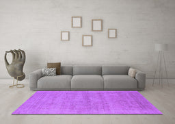 Machine Washable Oriental Purple Industrial Area Rugs in a Living Room, wshurb1724pur