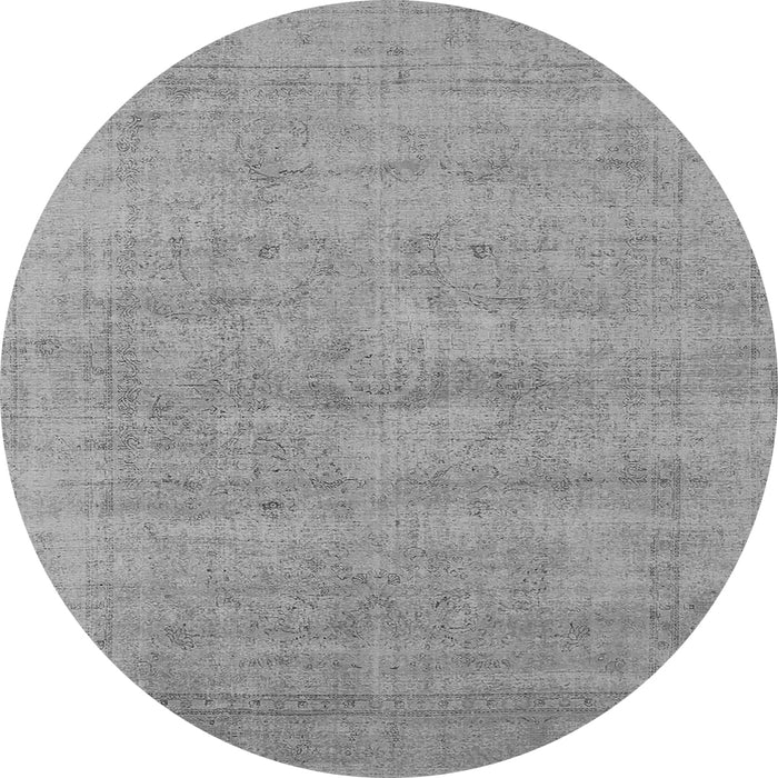 Round Oriental Gray Industrial Rug, urb1724gry