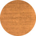 Round Oriental Orange Industrial Rug, urb1724org