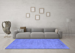 Machine Washable Oriental Blue Industrial Rug in a Living Room, wshurb1725blu