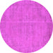 Round Machine Washable Oriental Pink Industrial Rug, wshurb1725pnk