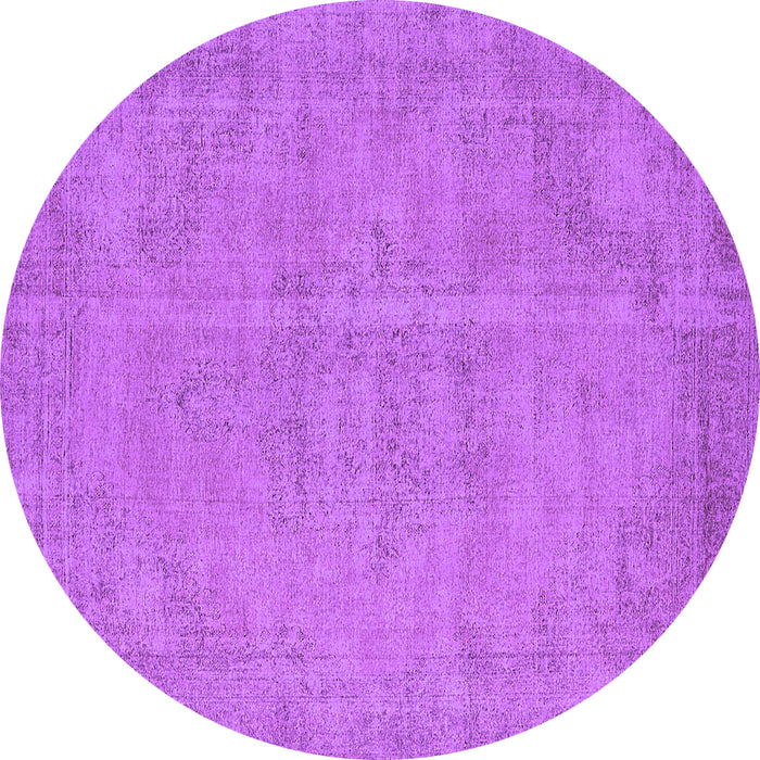 Round Machine Washable Oriental Purple Industrial Area Rugs, wshurb1725pur