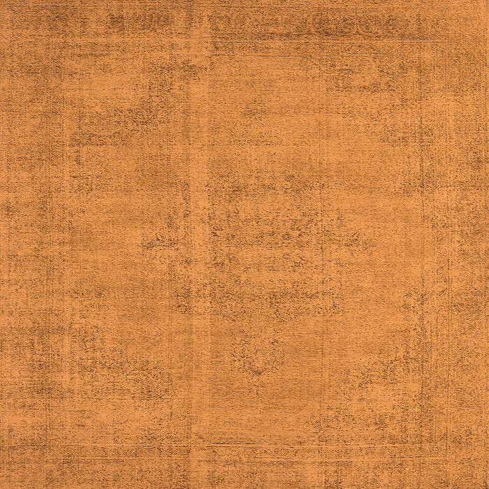 Square Machine Washable Oriental Orange Industrial Area Rugs, wshurb1725org