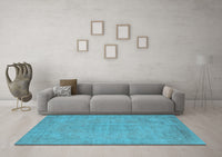 Machine Washable Oriental Light Blue Industrial Rug, wshurb1725lblu