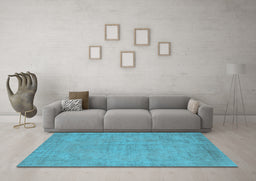 Machine Washable Oriental Light Blue Industrial Rug in a Living Room, wshurb1725lblu