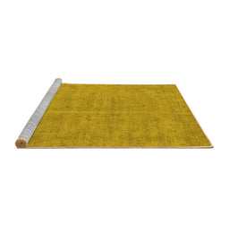 Sideview of Machine Washable Oriental Yellow Industrial Rug, wshurb1725yw