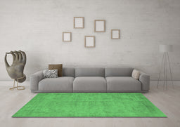 Machine Washable Oriental Emerald Green Industrial Area Rugs in a Living Room,, wshurb1725emgrn