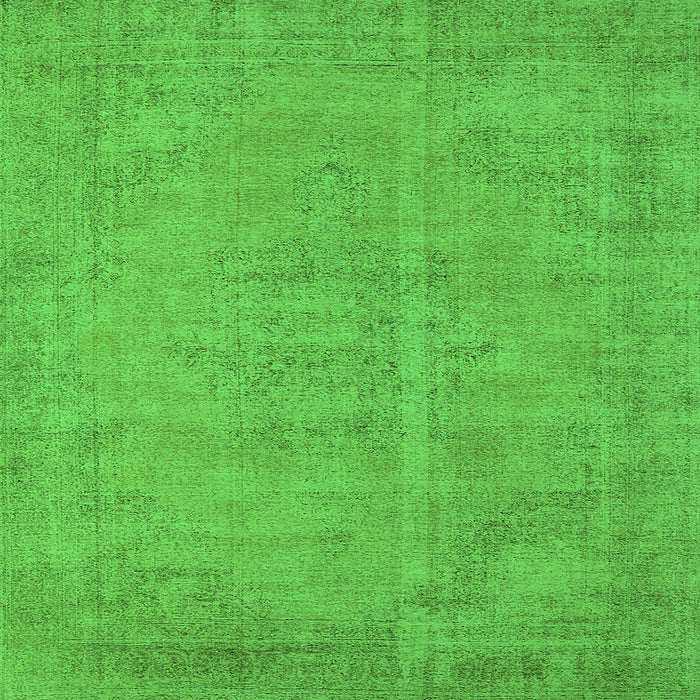 Square Machine Washable Oriental Green Industrial Area Rugs, wshurb1725grn
