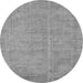 Round Oriental Gray Industrial Rug, urb1725gry