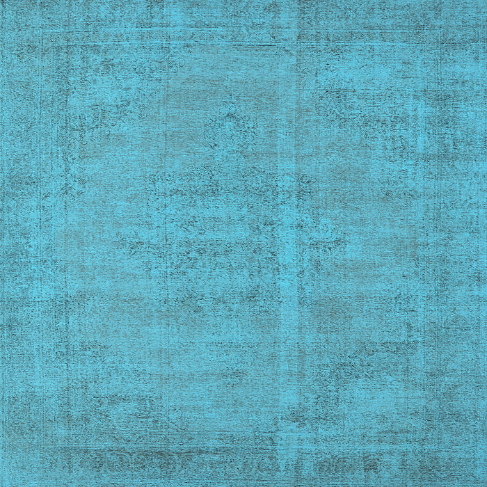 Square Machine Washable Oriental Light Blue Industrial Rug, wshurb1725lblu