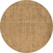 Round Oriental Brown Industrial Rug, urb1725brn