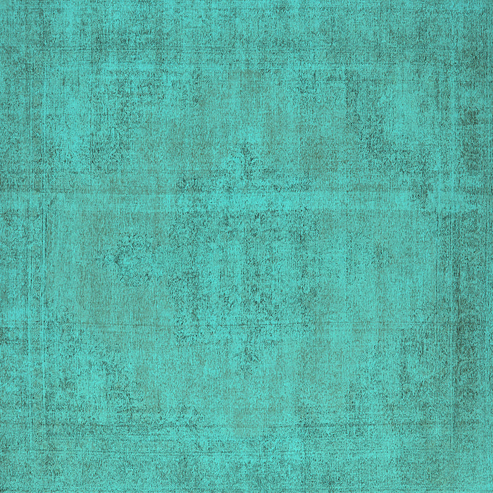 Square Oriental Turquoise Industrial Rug, urb1725turq