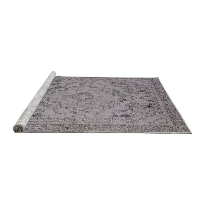 Sideview of Machine Washable Industrial Modern Silver Pink Rug, wshurb1726