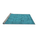 Sideview of Machine Washable Oriental Light Blue Industrial Rug, wshurb1726lblu