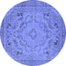 Round Oriental Blue Industrial Rug, urb1726blu