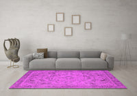 Machine Washable Oriental Pink Industrial Rug, wshurb1726pnk