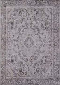 Mid-Century Modern Silver Pink Oriental Rug, urb1726
