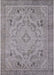 Mid-Century Modern Silver Pink Oriental Rug, urb1726