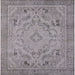 Square Mid-Century Modern Silver Pink Oriental Rug, urb1726