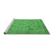 Sideview of Machine Washable Oriental Emerald Green Industrial Area Rugs, wshurb1726emgrn