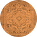 Round Oriental Orange Industrial Rug, urb1726org