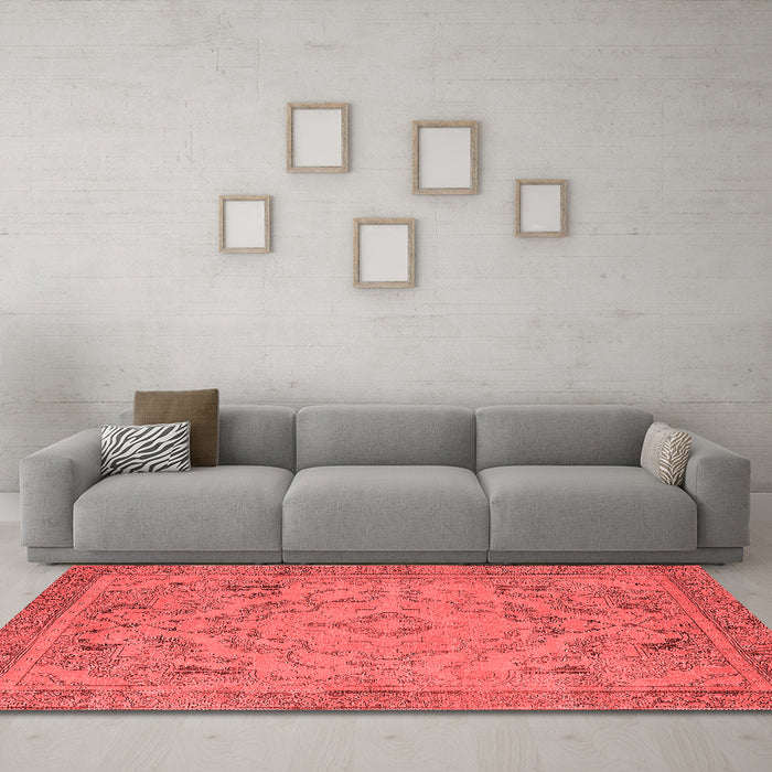 Industrial Red Washable Rugs