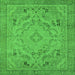 Square Oriental Green Industrial Rug, urb1726grn