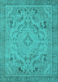 Oriental Turquoise Industrial Rug, urb1726turq