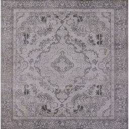 Square Machine Washable Industrial Modern Silver Pink Rug, wshurb1726