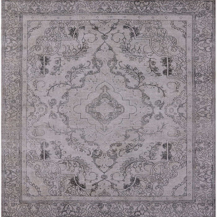 Square Machine Washable Industrial Modern Silver Pink Rug, wshurb1726