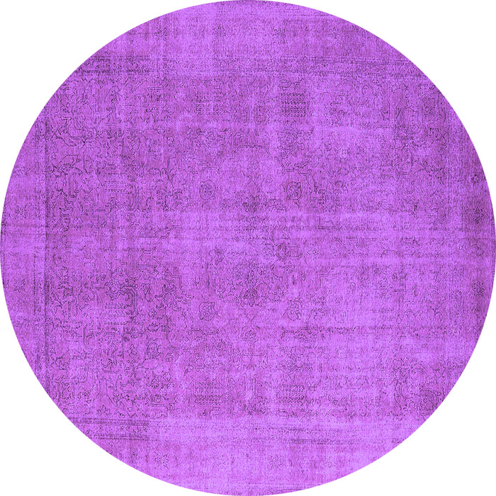 Round Machine Washable Oriental Purple Industrial Area Rugs, wshurb1727pur