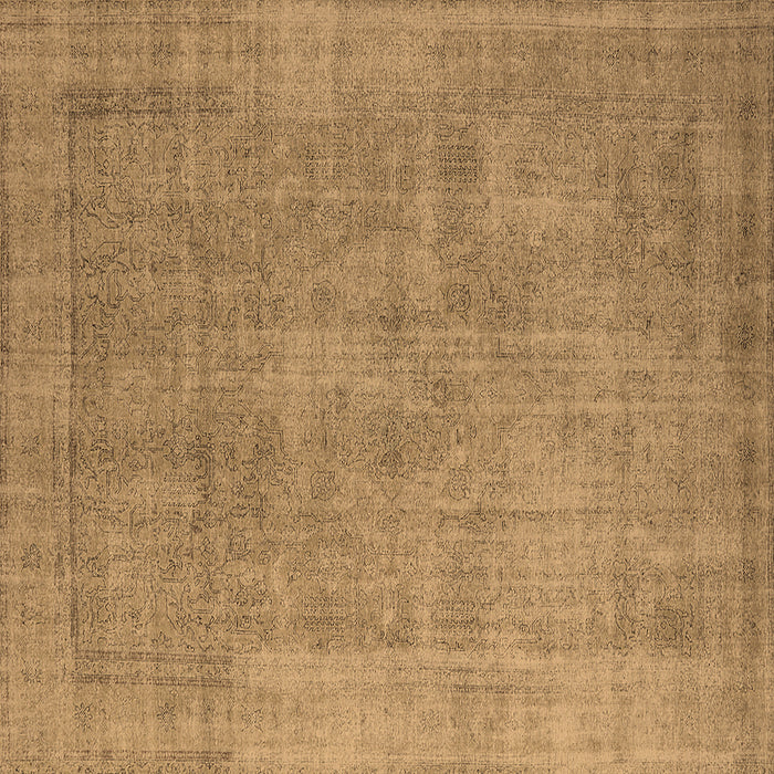 Square Machine Washable Oriental Brown Industrial Rug, wshurb1727brn