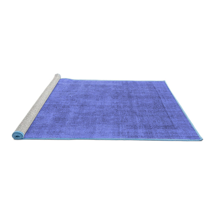 Sideview of Machine Washable Oriental Blue Industrial Rug, wshurb1727blu