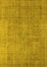 Machine Washable Oriental Yellow Industrial Rug, wshurb1727yw